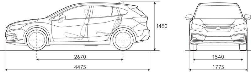 Dimensioni Subaru Impreza